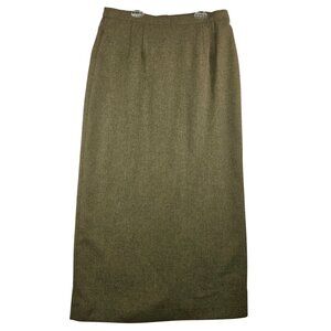 Vintage Maxi Skirt Size 12 Green Old Money Office Academia Capsule Minimalist